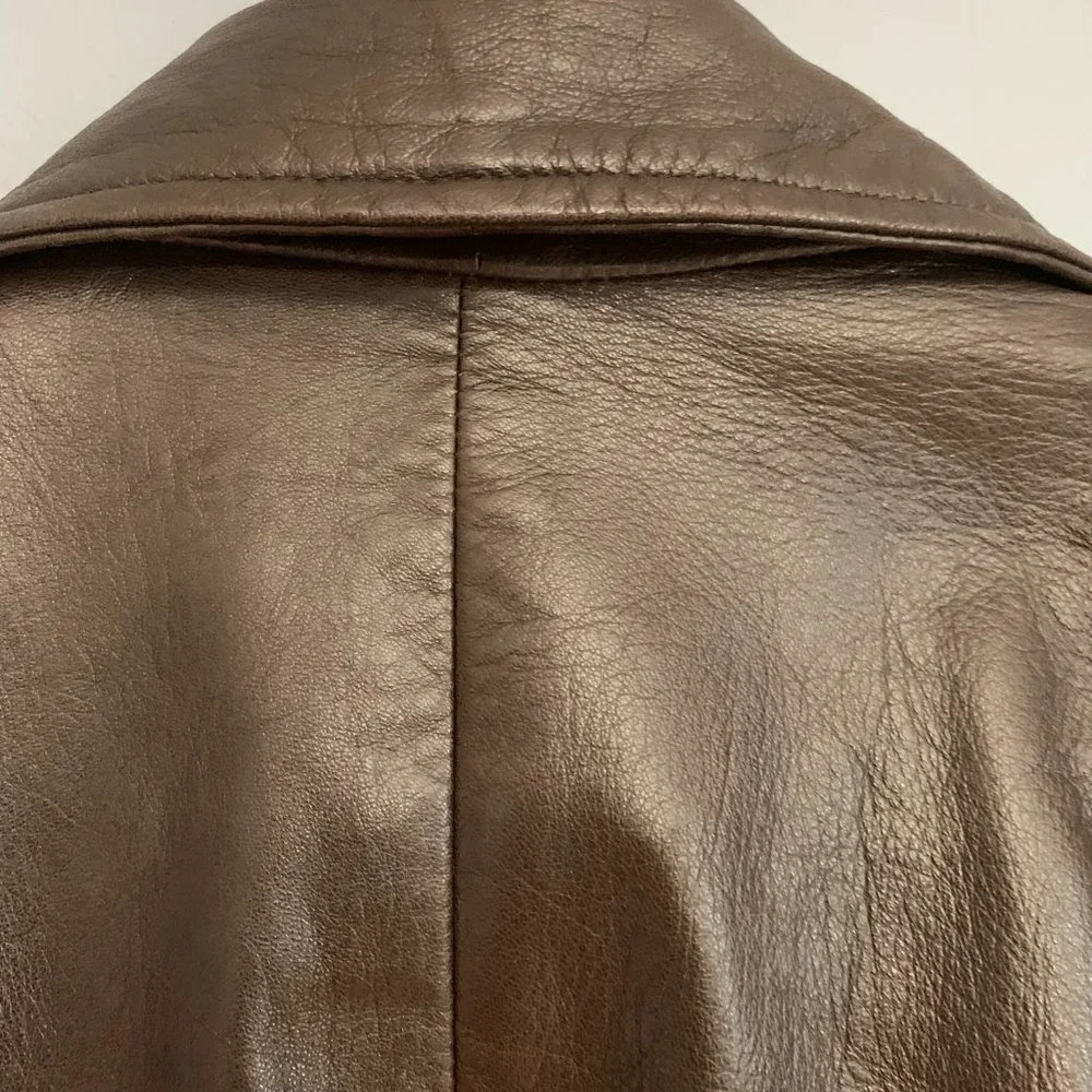 Danier | Women's Coat| Western Biker | Fleece Lined Winter Leather Jacket| - Picture 4 of 6